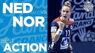 Awesome Aune completes an airborne mission vs Netherlands  Womens EHF EURO 2018 [upl. by Ethyl390]