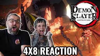 DEMON SLAYER 4X8 REACTION  quotThe Hashira Unitequot Kimetsu No Yaiba  COUPLE REACTS [upl. by Bruni]