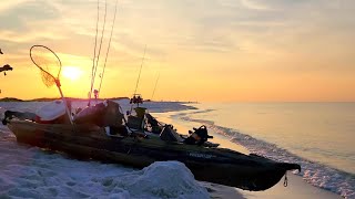 Nearshore Kayak Fishing the Emerald Coast  Chasing HUGE Schools of Fish Before the Dolphins Get Em [upl. by Akeirahs]