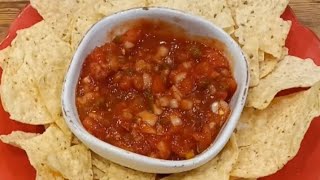 CHUNKY SALSA Quick amp Easy How to make Chunky Salsa just like Tostitos [upl. by Asela]