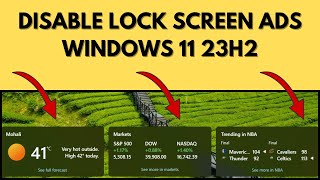 How to Disable Lock Screen Widgets on Windows 11 23H2 Lock Screen Ads [upl. by Pimbley644]