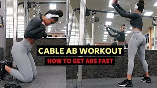 INTENSE CABLE ONLY AB WORKOUT  GET ABS FAST [upl. by Margi]