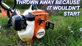 Free Stihl Trimmer thrown away because it wont start [upl. by Wadlinger233]