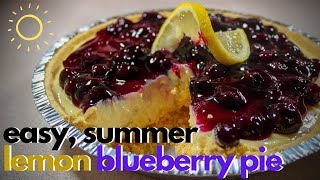 Easy No Bake Summer Lemon Blueberry Pie Recipe [upl. by Yornek]