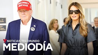 Así llegó Trump a votar este 5 de noviembre en Palm Beach Florida  Noticias Telemundo [upl. by Allenad]