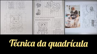 TÉCNICA DA QUADRÍCULA simetria proporção aumentar e diminuir desenhos [upl. by Edmonds]