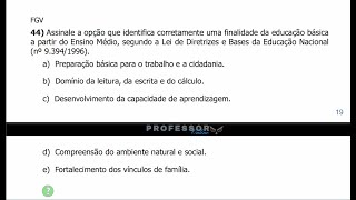 ✅Questão 44  LDB ATUALIZADA 2024  Concurso Professor [upl. by Elidad]