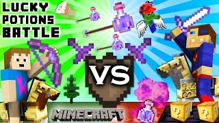 MINECRAFT Lucky Potions amp Weapons Battle FGTEEV Duddy vs Chase Arena Lucky Blocks Update [upl. by Eniamrahc]