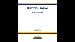 New Holland 6010 6510 7510  47969433 Service manual [upl. by Yvon]