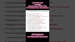 Inilah Link Informasi Lengkap Penerimaan CPNS 2024 di 13 Instansi dan Kementrian cpns2024 cpns [upl. by Aerdnaeel]