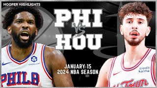 Philadelphia 76ers vs Houston Rockets Full Game Highlights  Jan 15  2024 NBA Season [upl. by Nayhr]