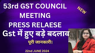 53rd GST Council Meeting Recommendations  Analysis of the Important Changes [upl. by Dow]