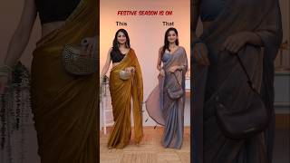 Festive sarees for diwali nykaa fashion myntra saree diwalilook festivewear sareelove [upl. by Antoinetta683]