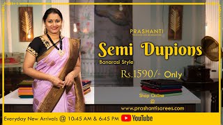 Banarasi Semi Dupions Sarees  Prashanti  24 Nov 2023 [upl. by Kihtrak]