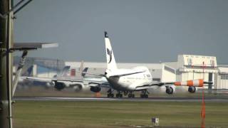 Iran Air B747SP Takeoff at Narita Airport [upl. by Alleunamme329]