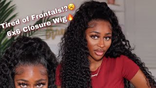 Quick Easy Half Up Half Down On A Closure Wig  Deep Wave 6x6 HD Closure Install  Asteria Hair [upl. by Caputo]