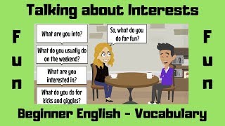 Interests  Vocabulary Builder  Beginner English [upl. by Ahc]