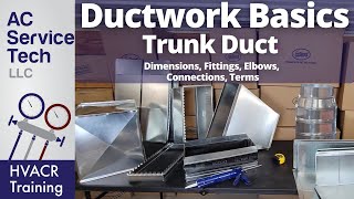 HVAC Ductwork Basics Trunk Duct Fittings Elbows Names Sizes [upl. by Haeel]