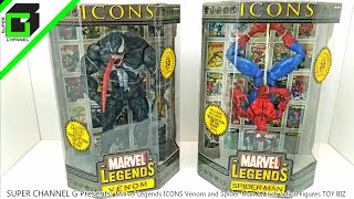 Marvel Legends ICONS Venom and Spiderman UNBOXING 12 inch action figures by TOY BIZ [upl. by Rad]