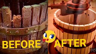 Antique winepress restoration and restyling [upl. by Green]