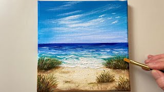 Seascape Painting  Acrylic Painting for Beginners  Step by Step 55 [upl. by Thisbe]