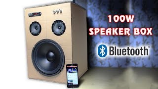 How to make 100W Bluetooth Speaker Box from Cardboard [upl. by Marian]