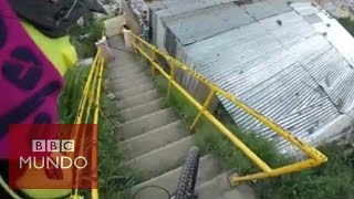 Vertiginoso descenso en bicicleta por un barrio de Medellín GoPro [upl. by Renrut]