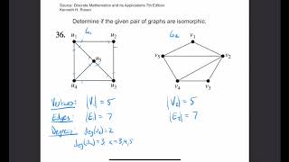 Determine whether the given pair of graphs is isomorphic [upl. by Laeno]