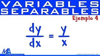 Ecuaciones diferenciales de Variables Separables  Ejemplo 4 [upl. by Ihcas37]