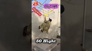 How Many Cello tape layers To Climb🧗‍♂️A Wallviralvideo shortsyoutubeshorts [upl. by Roose]