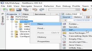 How to create JSP file in Netbeans [upl. by Aixela]