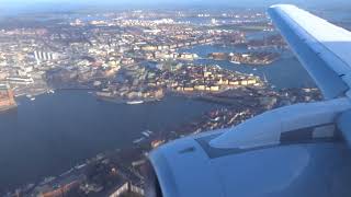 Brussels Airlines Suchoi Superjet 100 Scenic Approach to Bromma with beautiful view on Stockholm [upl. by Phalan]