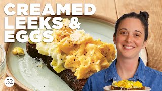 Cozy Creamed Leeks with Eggs  In The Kitchen With [upl. by Oab]