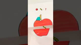 🍎🐛  cute creative drawing ideas shorts drawing art [upl. by Rudd]