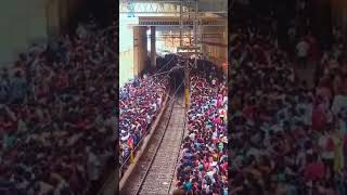 Chennai Massive crowd at Velachery MRTS railway station to catch a train to reach Marina [upl. by Notlef]