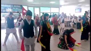 Kasle dela dhan  Ek Catering co Nepali Staff dance in Dubai UAE 2018 [upl. by Daffodil]