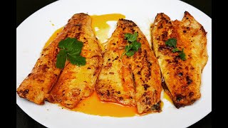 Sea Bass with Lemon Butter Sauce  How to Cook Sea Bass in Pan  Fry Sea Bass  Fry Fish Recipe [upl. by Nodlehs676]