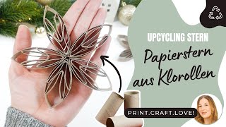 DIY Papierstern basteln aus Klopapierrollen  Einfache amp nachhaltige Weihnachtsdeko selbermachen [upl. by Carolynn85]