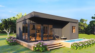 Best Shipping Container Home Designs  Cozy Small Container House  1 Bedroom [upl. by Eekcaj711]