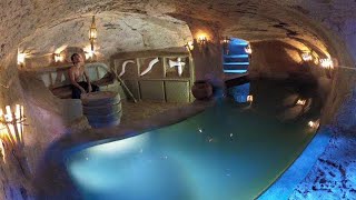 How to Build Private Underground Temple Tunnel House With Swimming Pool Reaction video [upl. by Kant]