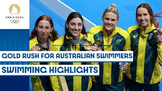 Golds galore for Australia on day 1 of swimming 🥇🇦🇺  Paris 2024 highlights [upl. by Holmes]