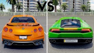 Nissan GTR vs Lamborghini Huracan Exhaust Sound Battle  Forza Horizon 3 [upl. by Aehta]