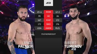 Лэнс Палмер vs Биберт Туменов  Lance Palmer vs Bibert Tumenov  ACA 162 [upl. by Dichy399]