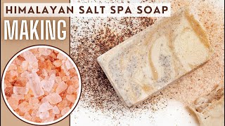 HIMALAYAN SALT SPA SOAP  Cold Process Soap making  w Aloe amp recipe [upl. by Anyg99]