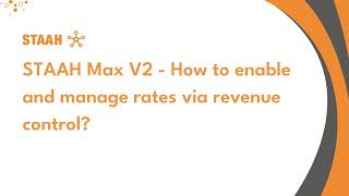 STAAH Max V2  How to enable and manage rates via revenue control [upl. by Ylrebmit]