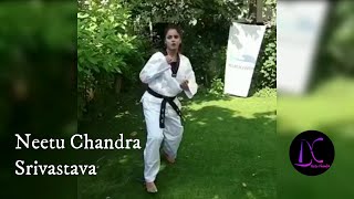 Bollywood Actress Neetu Chandra Shows Her Martial Art Skills  Neetu Chandra Srivastava [upl. by Yxel]