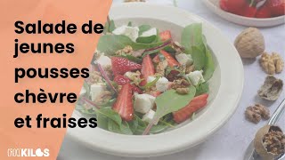 Une salade estivale aux de jeunes pousses d’épinard fraise et fromage [upl. by Nnyllatsyrc]