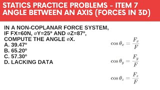 Non Coplanar Force System  One Direction Angle Missing [upl. by Asenav]