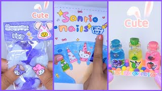 Sanrio nails blind bagPaper craftcraft ideas miniature craft  how to make DIYschool project [upl. by Limaa806]