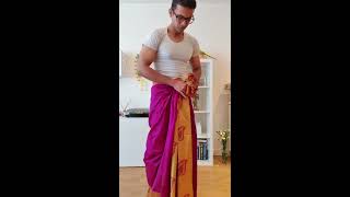 How to wear a Bengali style dhuti with a saree [upl. by Suki732]